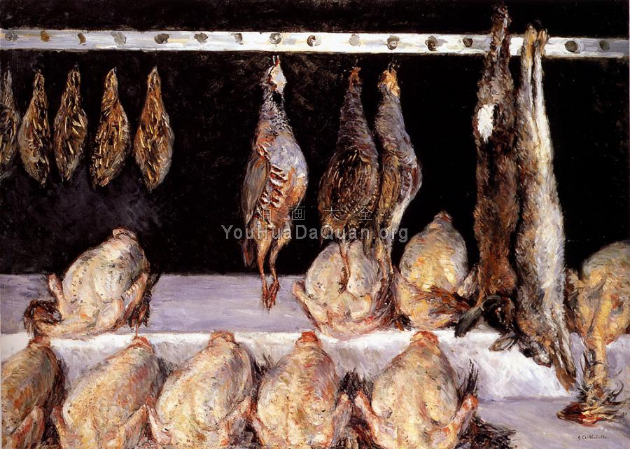 Display Of Chickens And Game Birds - 古斯塔夫·卡里伯特